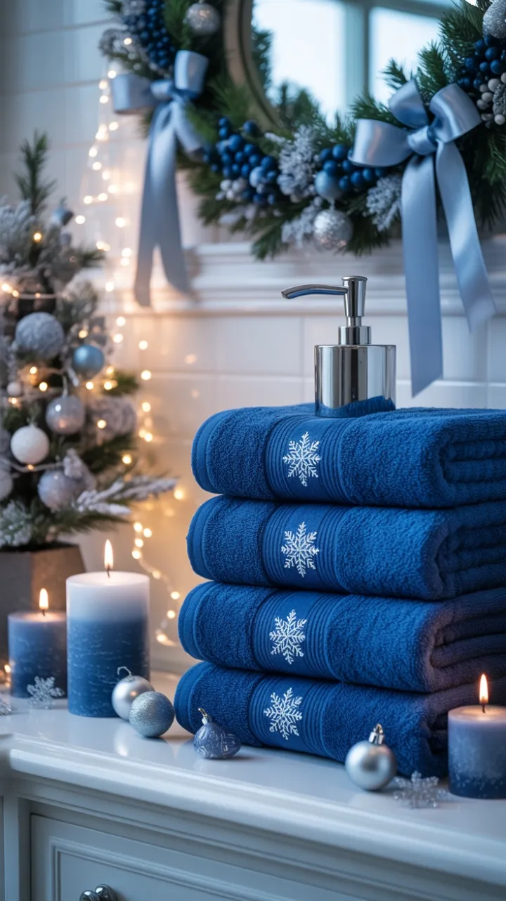 Midnight Blue Holiday Bath in Silver Sparkle