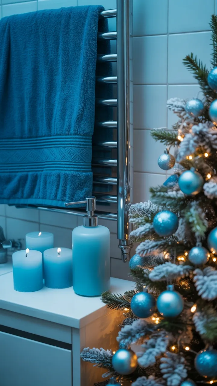 Frosted Blue Holiday Bathroom Retreat