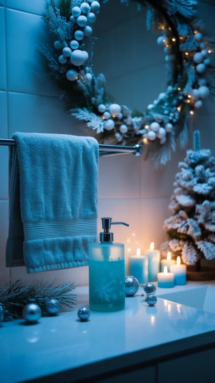 Icy Blue Holiday Bath with Festive Glow