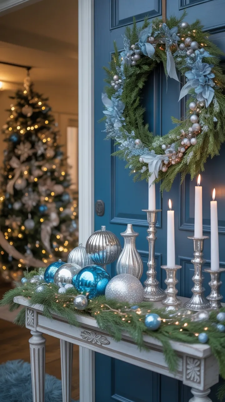 Twinkling Blue and Silver Holiday Welcome