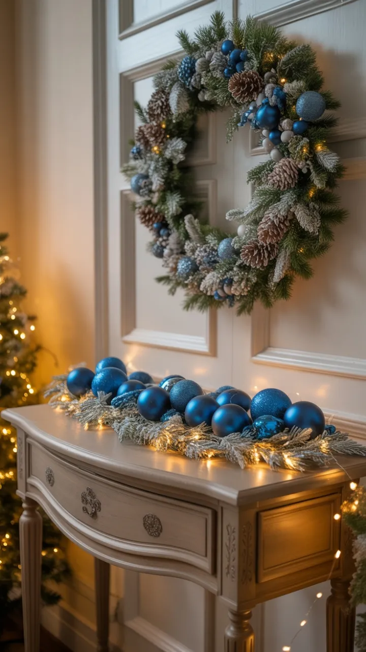 Warm Blue and Silver Christmas Welcome