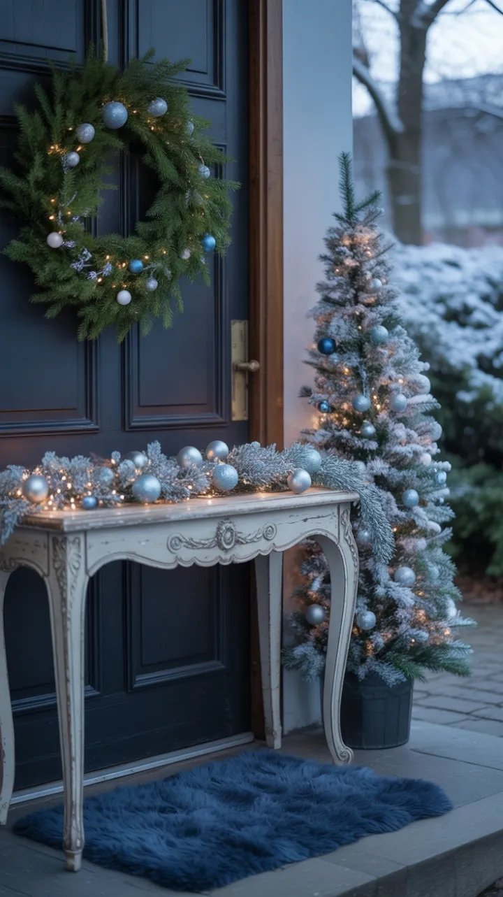 A Tranquil Blue and Silver Holiday Welcome