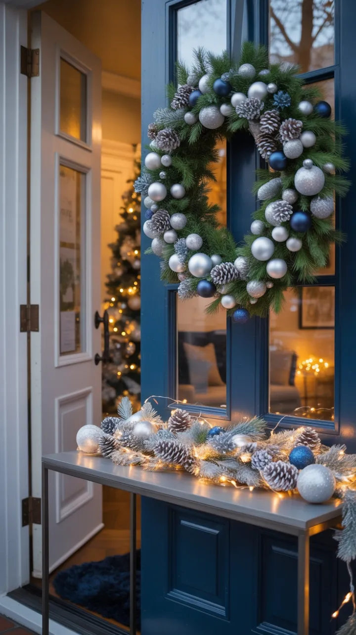 Navy and Silver Holiday Welcome