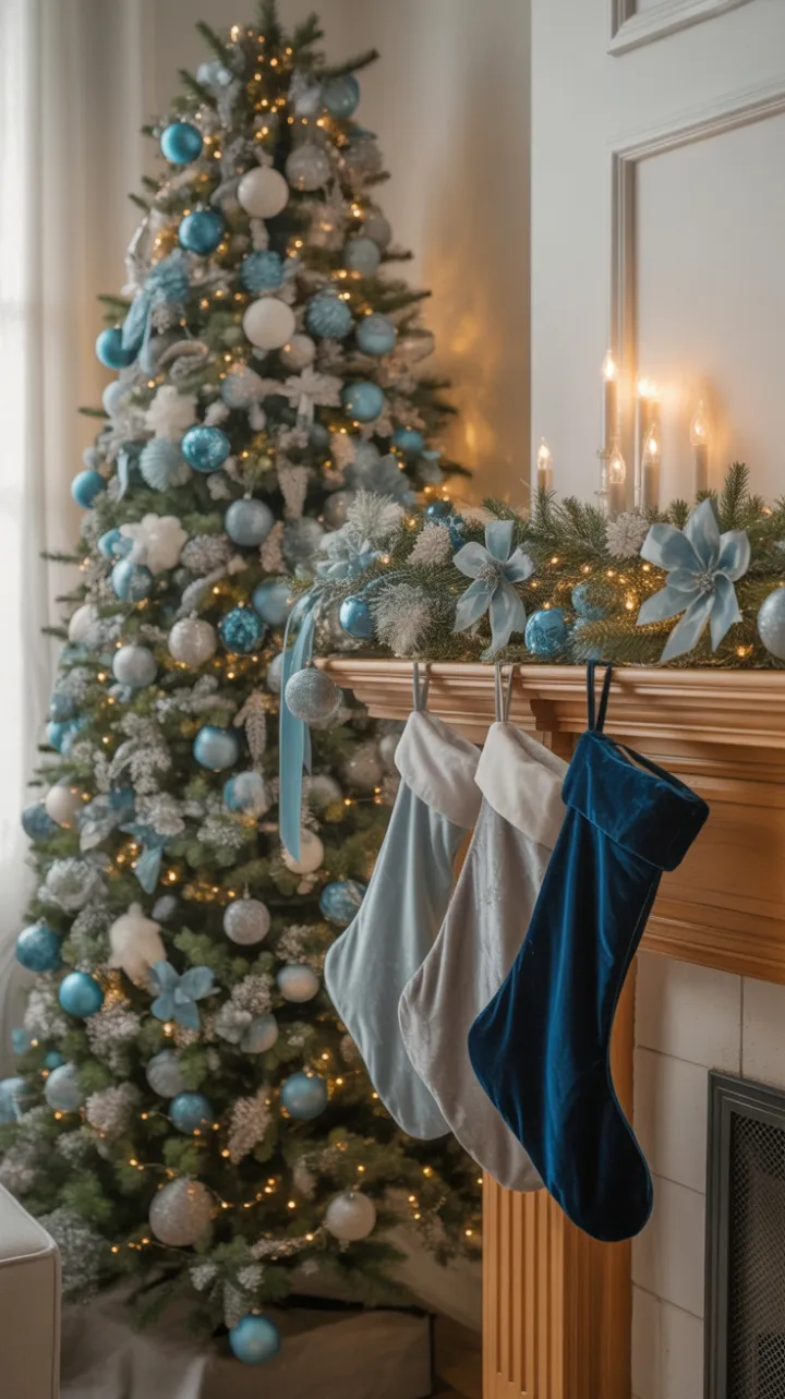 Hearthside Holiday in Blue and Silver