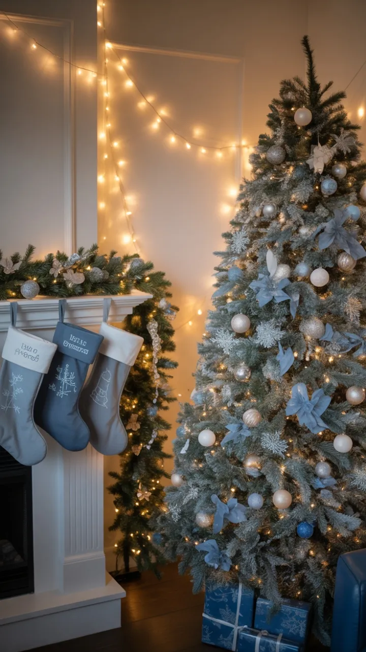 Hearthside Holiday in Blue and Silver