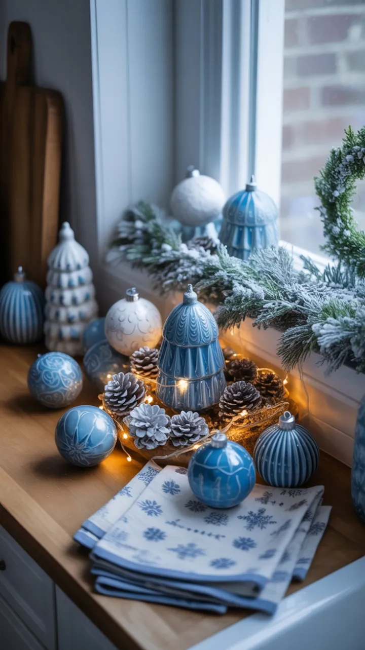 Cozy Blue Christmas Countertop Glow