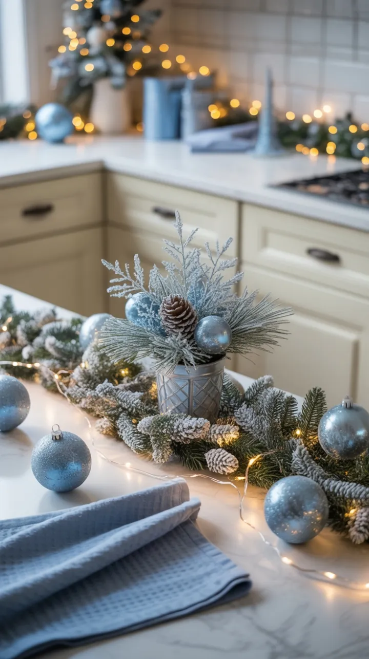 Frosted Blue Holiday Countertop Glow