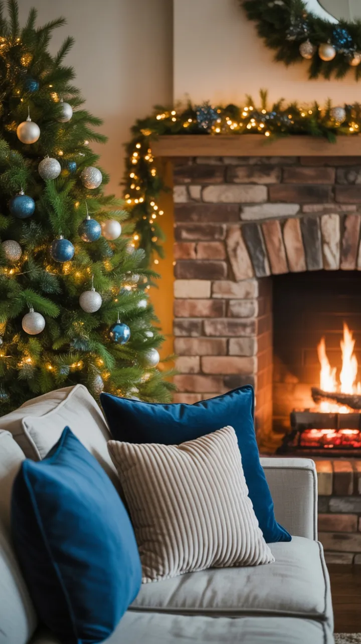Hearthside Holiday in Blue and Silver
