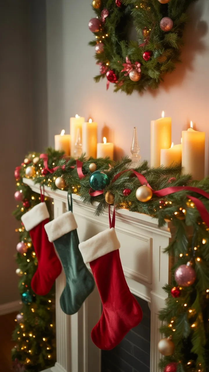 Velvet Stockings and Golden Glow at the Holiday Hearth
