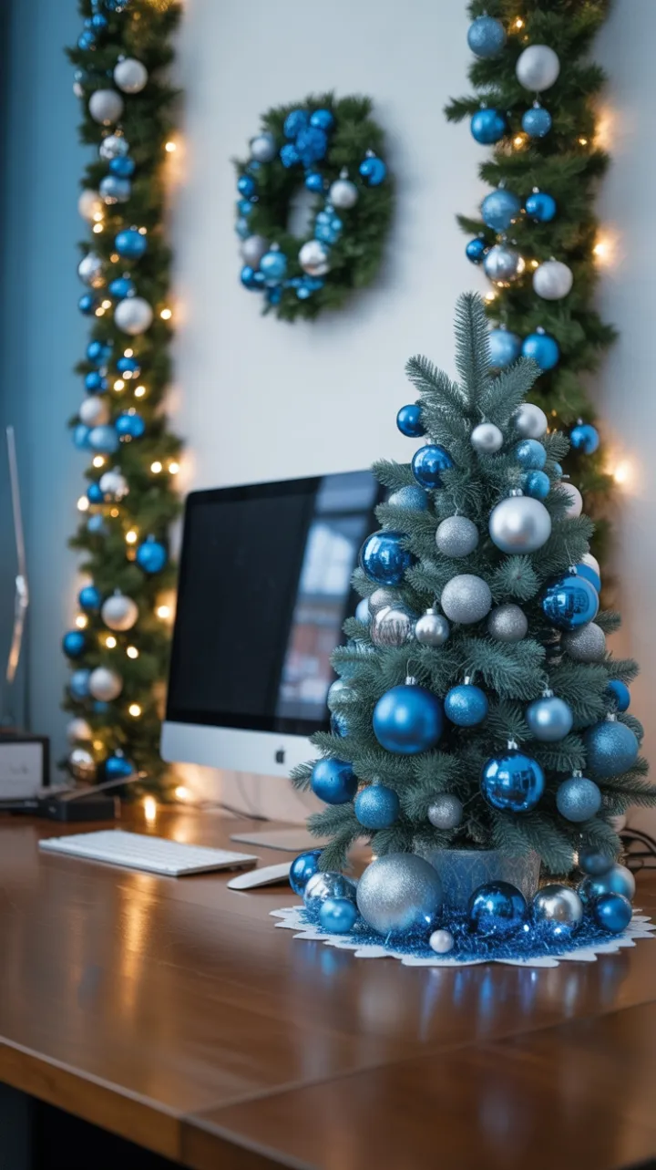 Icy Blue Christmas Deskscape