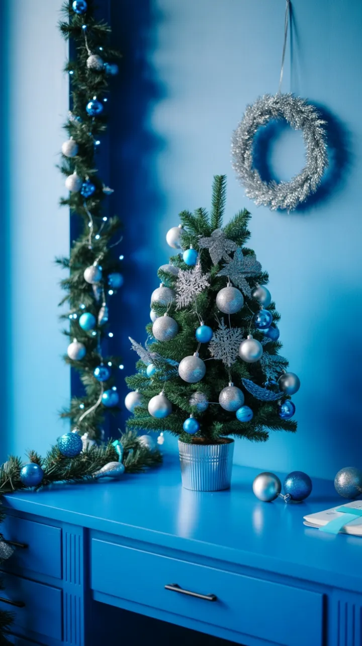 Icy Blue Holiday Desk Radiance