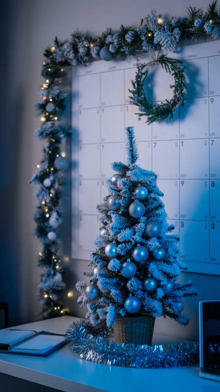 Frosted Blue Holiday Desk Glow