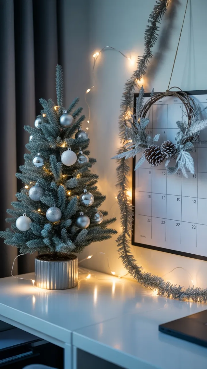 Icy-Blue Holiday Desk Radiance