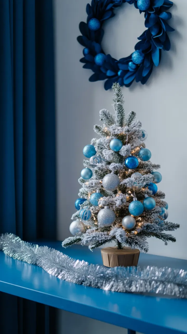 Icy Blue Holiday Desk Sparkle