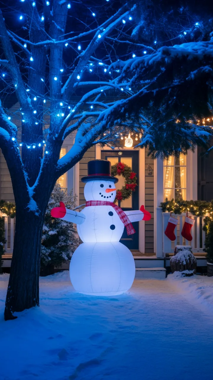 Whimsical Blue-Glow Winter Greeting