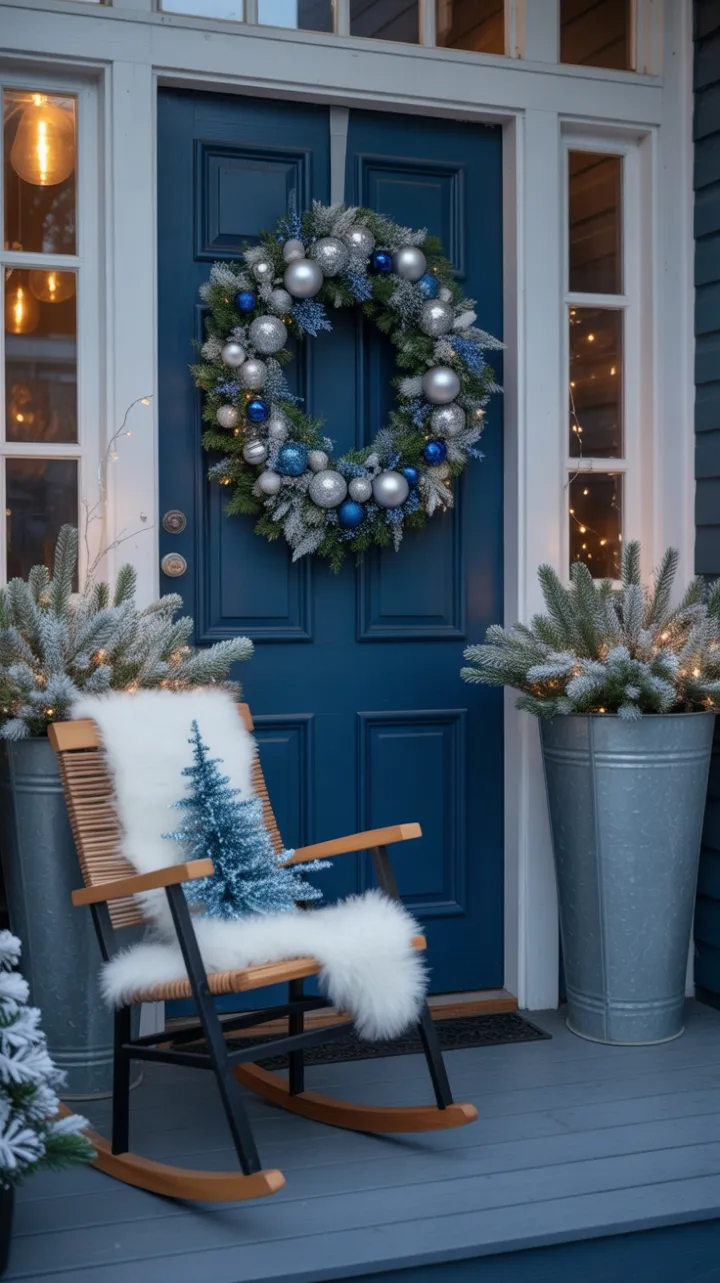 Twinkling Sapphire Porch of Winter Cheer