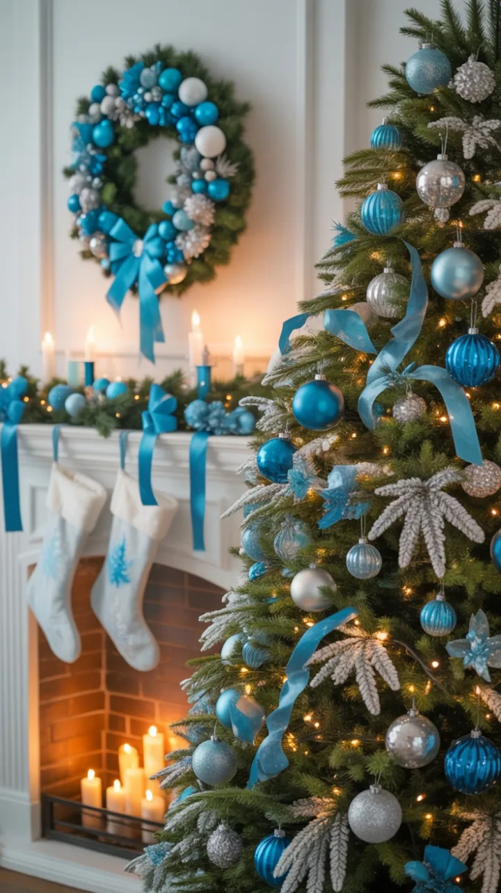 Twinkling Silver and Blue Christmas Haven