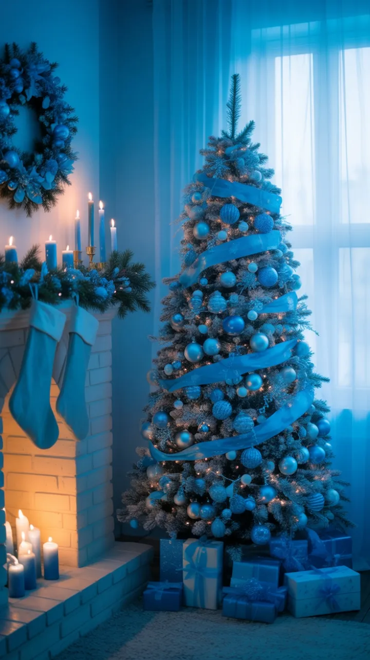 Twilight Blue Christmas Hearth