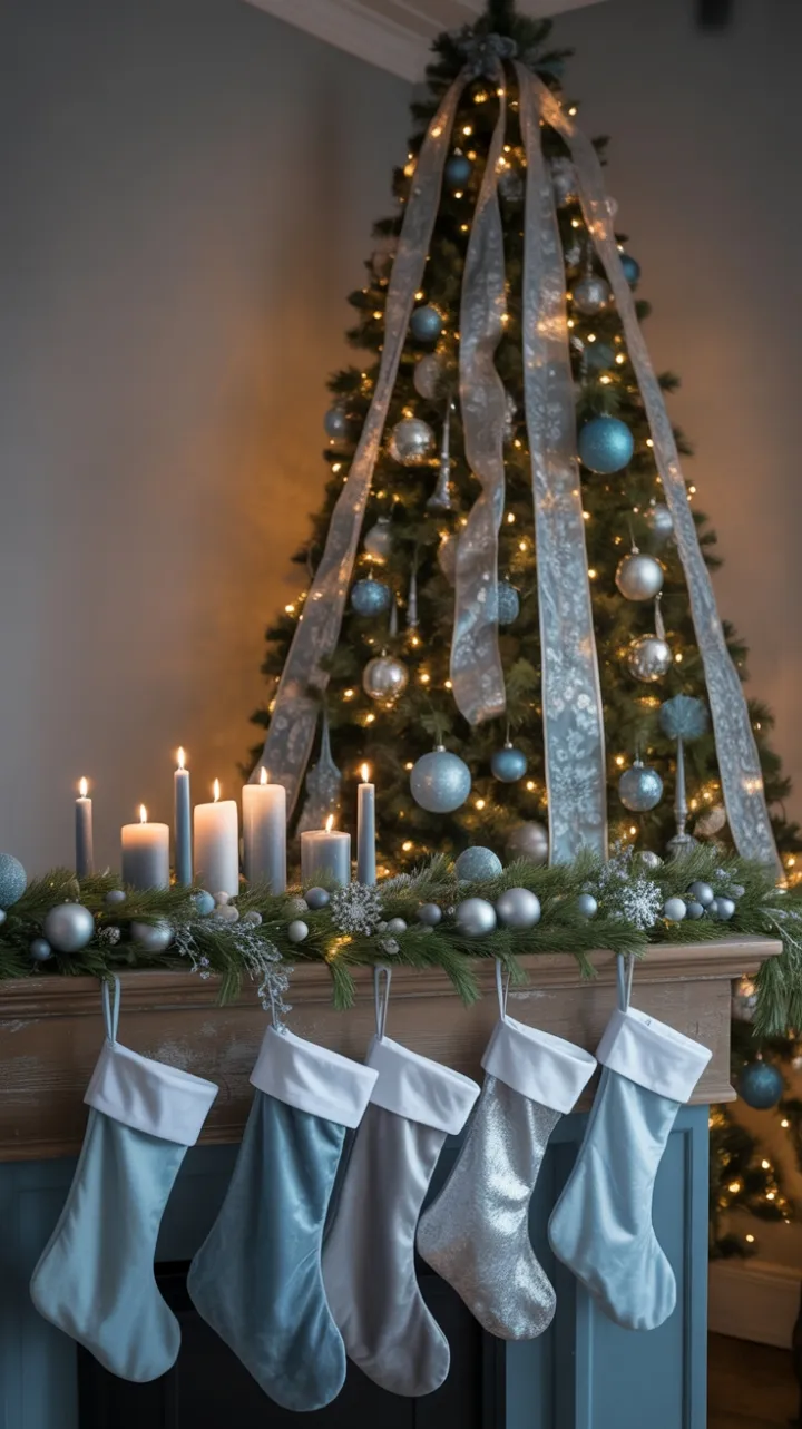 Sapphire and Silver Christmas Hearth