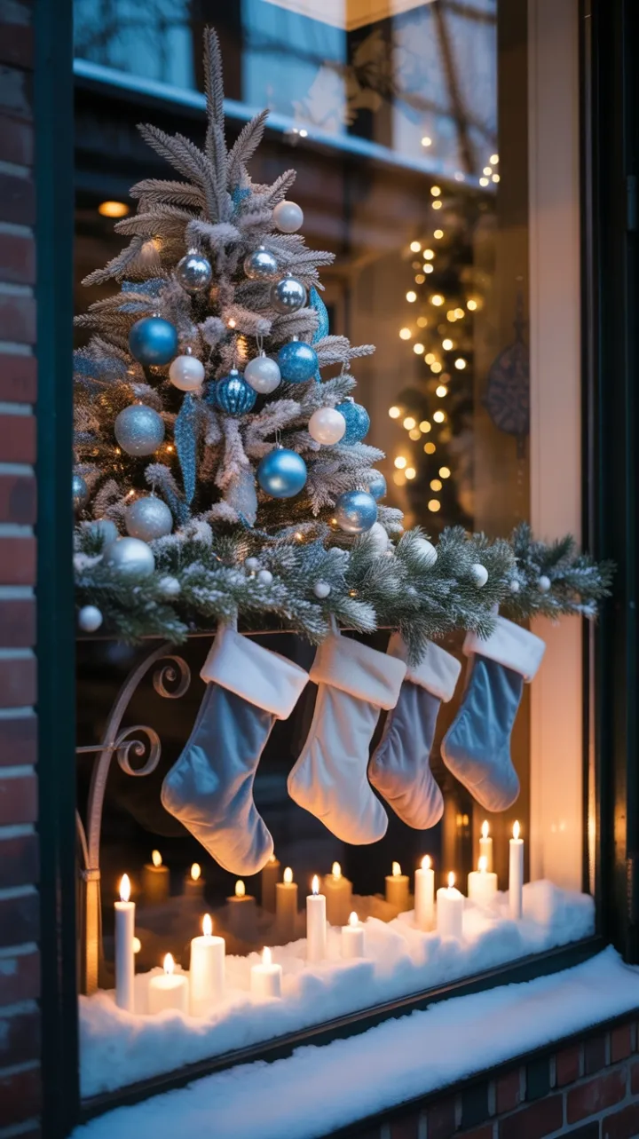 Blue Velvet Christmas Window Glow