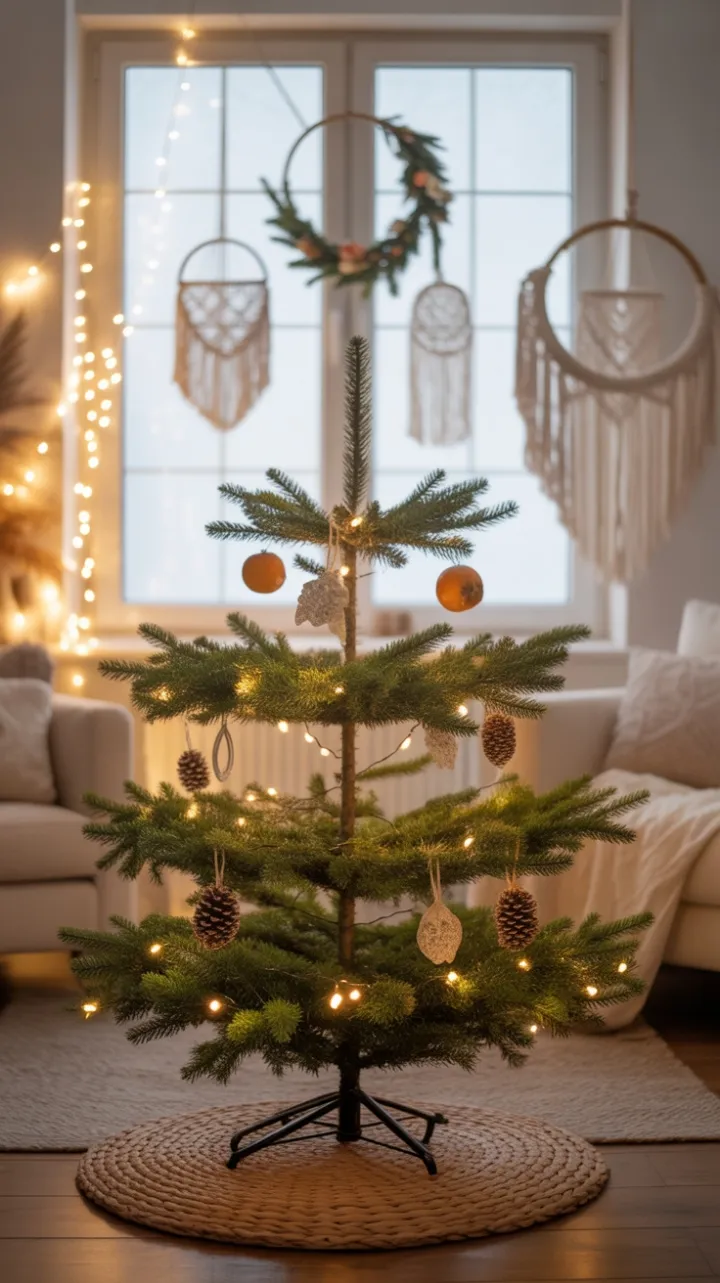Sunlit Boho Christmas – A Minimal Tree and Cozy Warmth