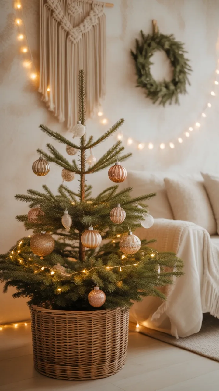 Cozy Bohemian Christmas with Woven Tree and Golden Glow