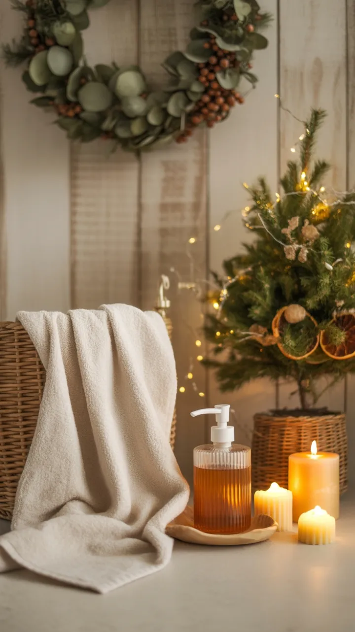 Boho Christmas Bath Nook Bathed in Beeswax Glow