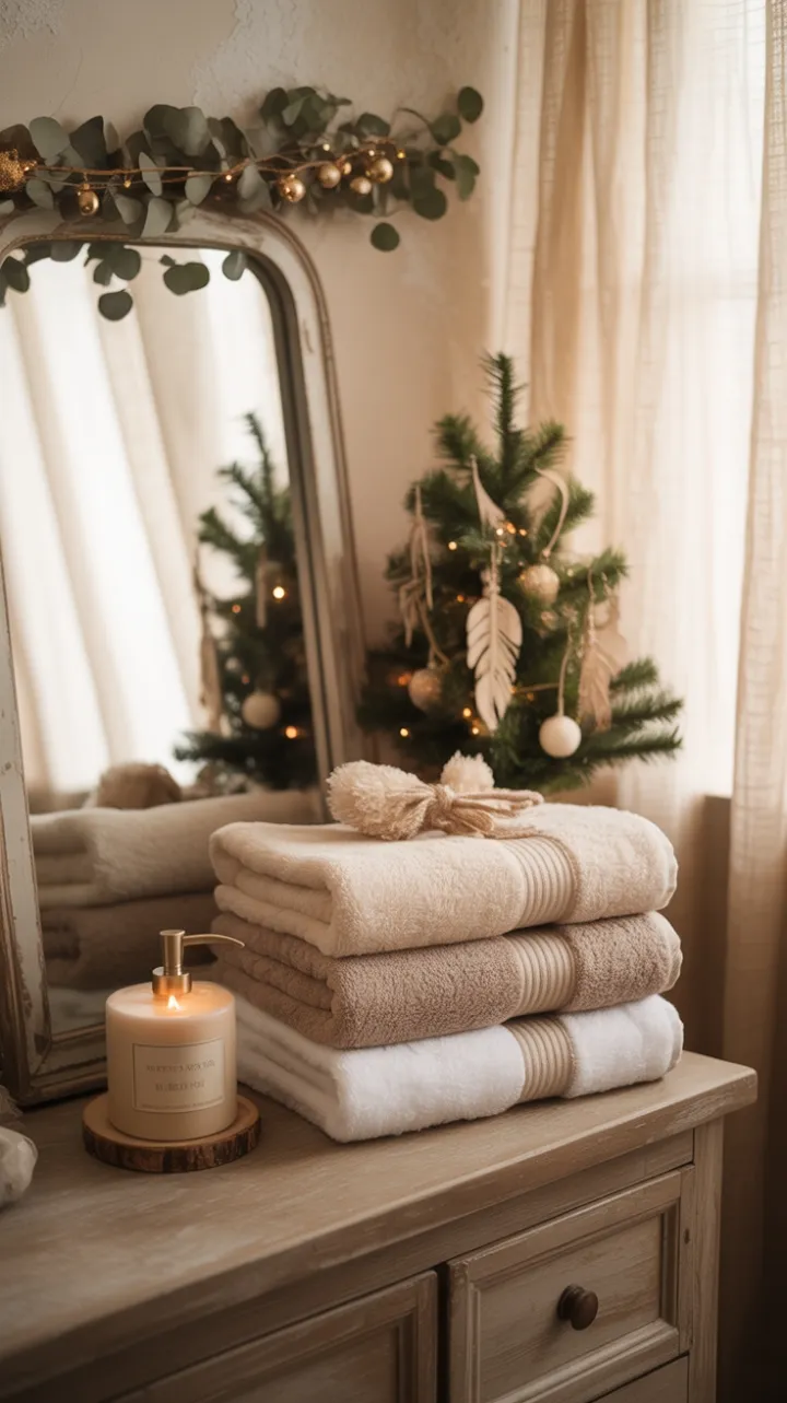 Cozy Bohemian Bathroom Dressed in Festive Magic