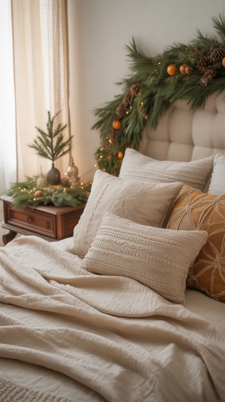 Cozy Bohemian Christmas Retreat with Dried Orange Garland