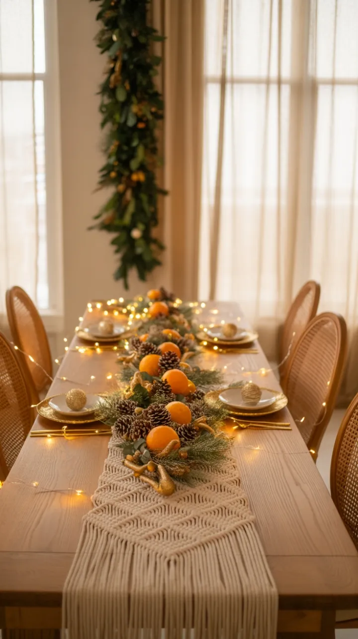 Bohemian Christmas Table of Warmth and Twinkle