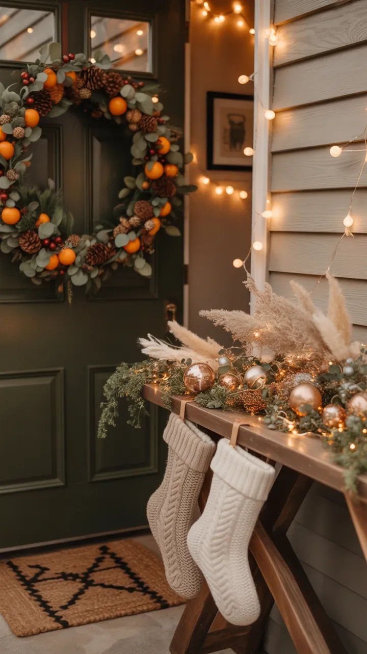 Boho Christmas Welcome Bathed in Warm Light