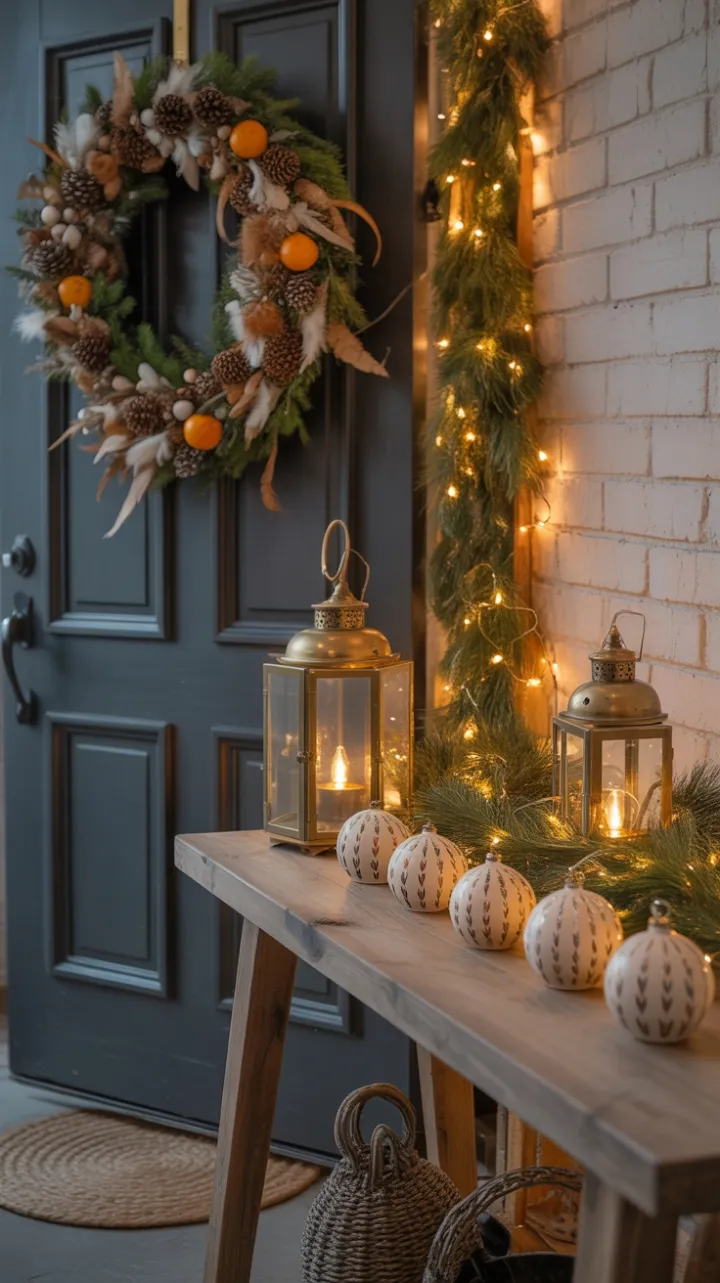 Warm Bohemian Christmas Welcome Bathed in Lantern Glow