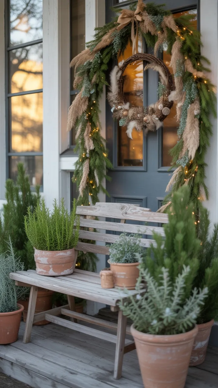 Golden Afternoon on a Bohemian Christmas Porch