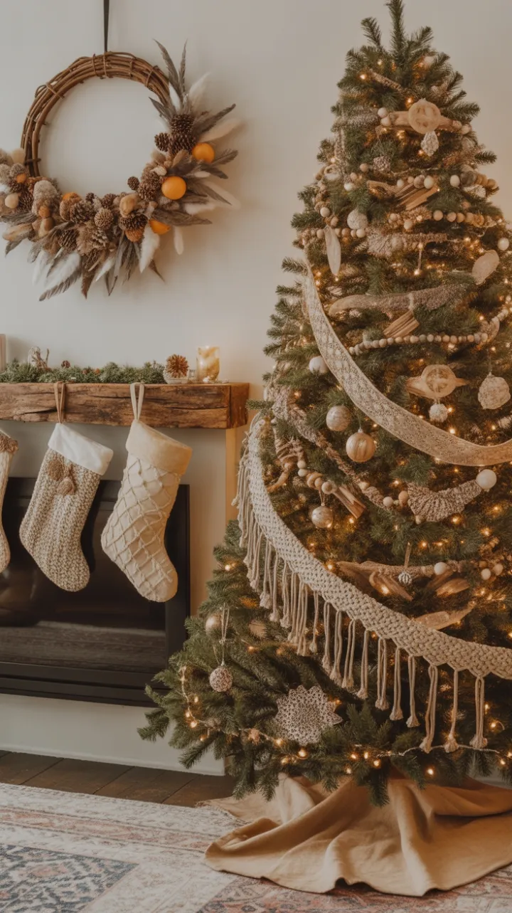 Bohemian Christmas Haven of Warm Lights and Handmade Charm