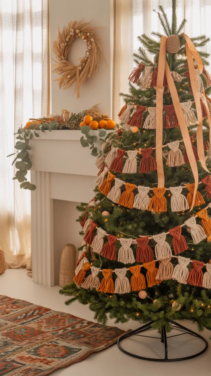 Cozy Bohemian Christmas in Terracotta Ochre and Eucalyptus