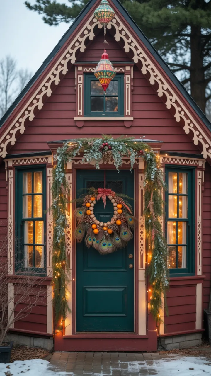 Bohemian Victorian Christmas on a Crimson Cottage