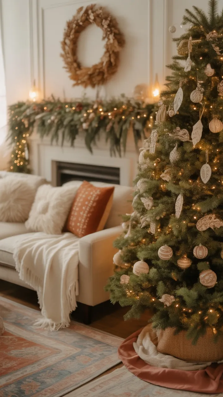 Warm Bohemian Christmas Haven with Handcrafted Charm