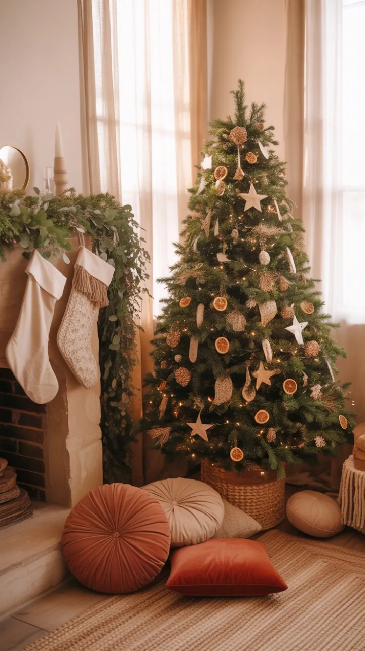Cozy Boho Christmas Retreat with Natural Charm