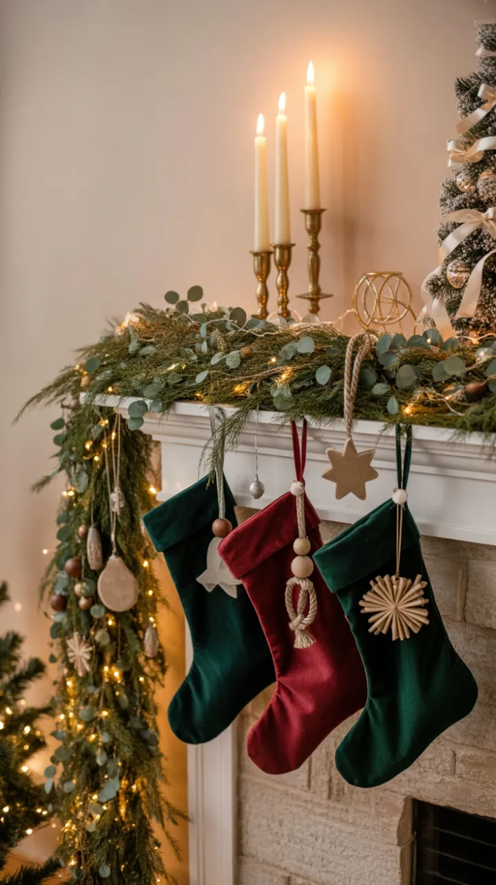 Jewel-Toned Bohemian Christmas Mantel
