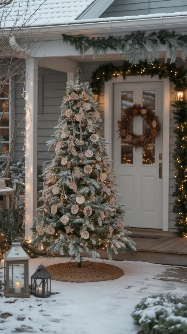 Snow-Kissed Bohemian Christmas Magic on the Front Lawn