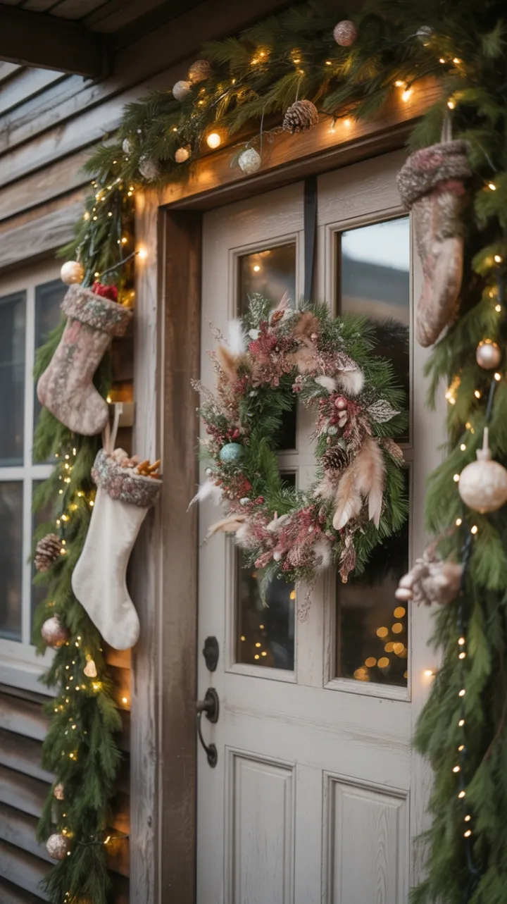 Bohemian Christmas Porch Dressed in Twinkling Warmth
