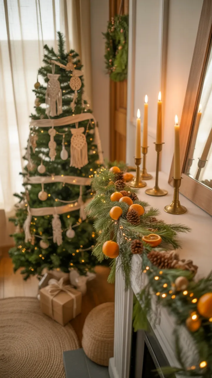 Earthy Boho Christmas by the Hearth