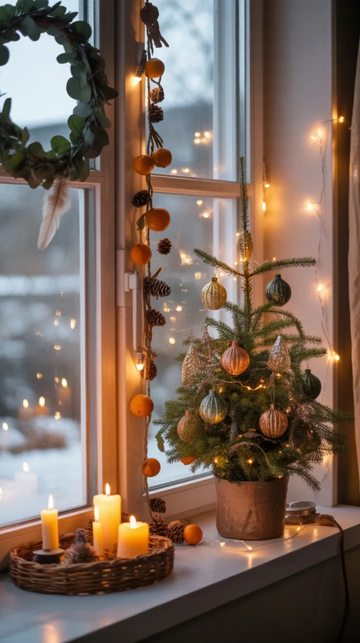 Bohemian Candlelit Holiday Window