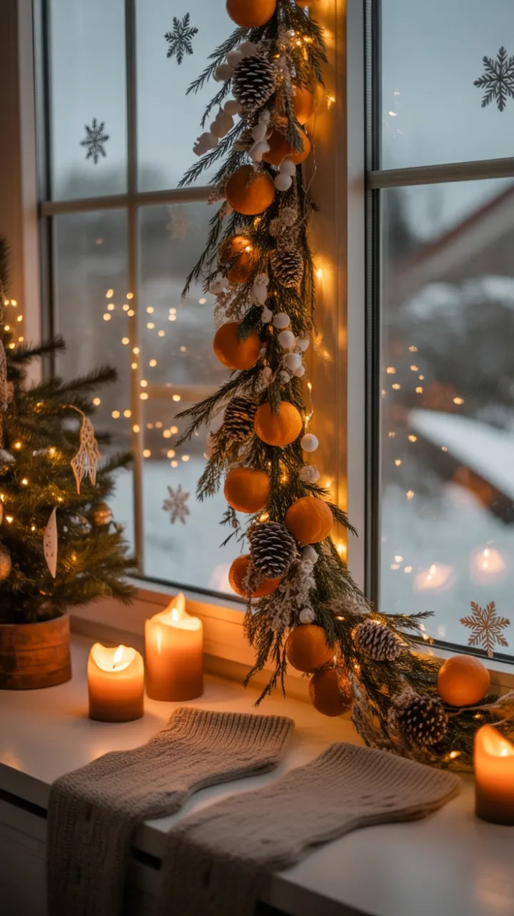 Bohemian Candlelit Christmas Window