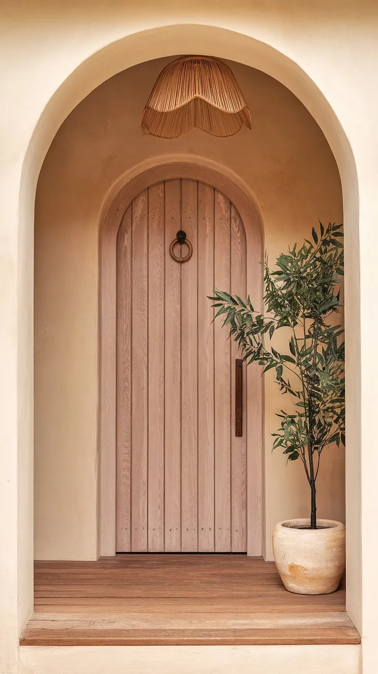 Step into a world of bohemian bliss. This boho entryway, with its carefully curated boho decor and effortlessly chic boho style, sets the tone for the entire home. The boho aesthetic is perfectly captured in every detail, from the woven textures to the warm, inviting lighting, creating a truly captivating boho interior design.
