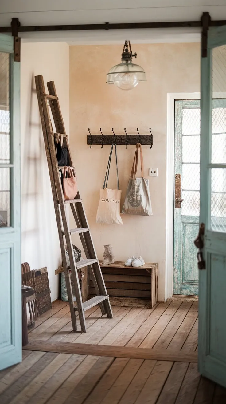 A captivating boho entrance welcomes you into a home brimming with boho decor.  The boho hallway and boho foyer showcase a stunning boho aesthetic, a testament to the artistry of boho interior design.  Every detail, from the textures to the color palette, embodies the free-spirited charm of boho style.