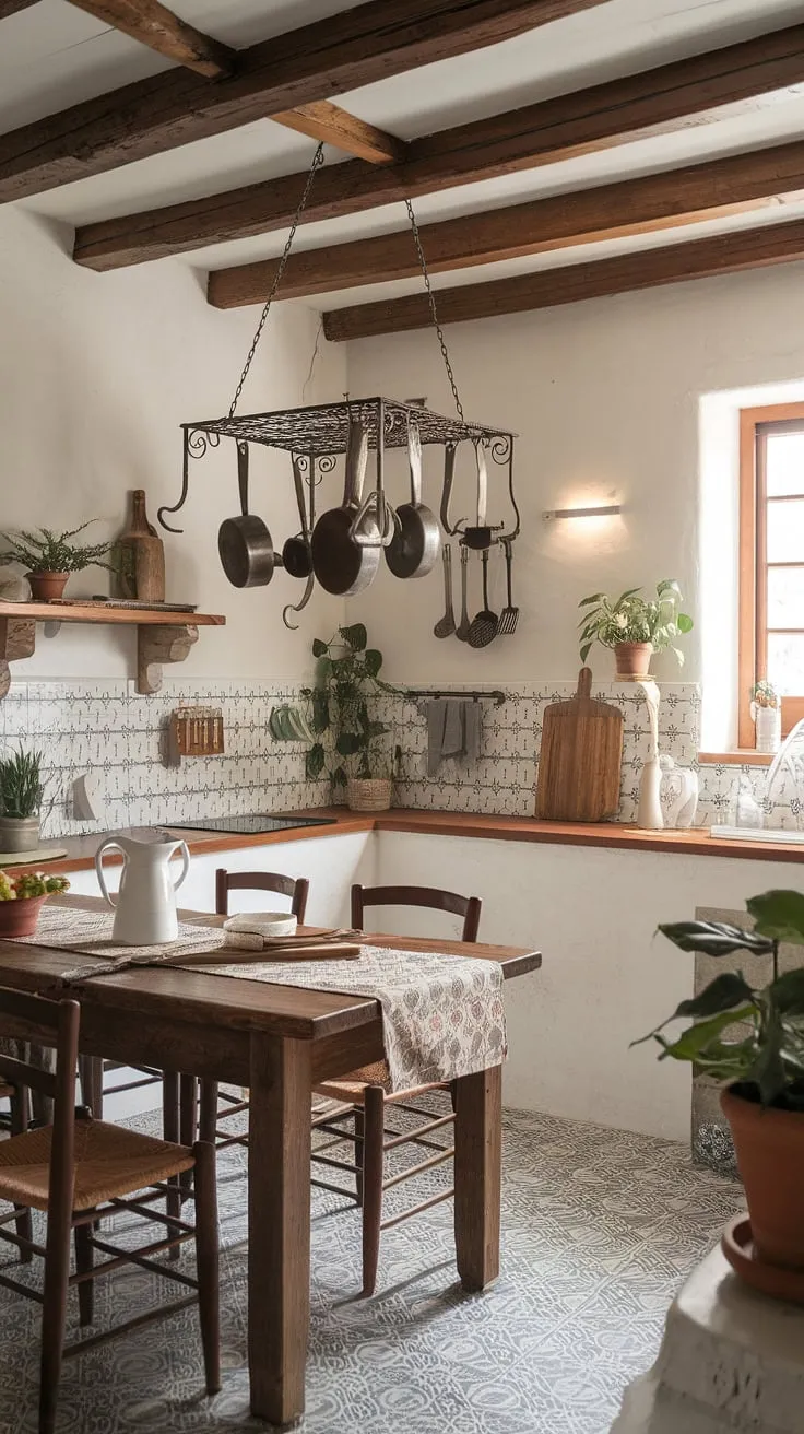 This small farmhouse kitchen proves that cozy kitchen decor and aesthetic kitchen design aren't limited by space.  A small kitchen remodel can transform a tiny kitchen into a boho kitchen brimming with charm.  These tiny kitchen ideas showcase how a small cozy kitchen can be both functional and beautiful.