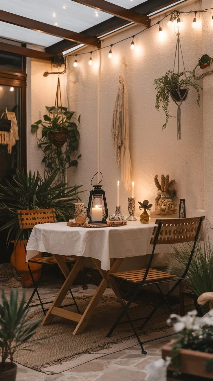 Transform your outdoor space into a haven of peace with these simple outdoor patio ideas. This bohemian patio is a testament to cozy patio design, blending comfort and style with budget-friendly patio decorating ideas. Let this boho patio inspire your next outdoor project.