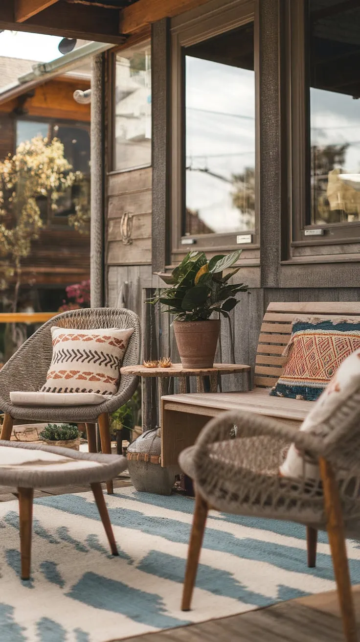 Create a dreamy bohemian patio retreat without breaking the bank! This cozy patio showcases budget-friendly patio decorating ideas and offers plenty of patio inspiration for your next outdoor project.  Discover how to achieve this boho patio look.