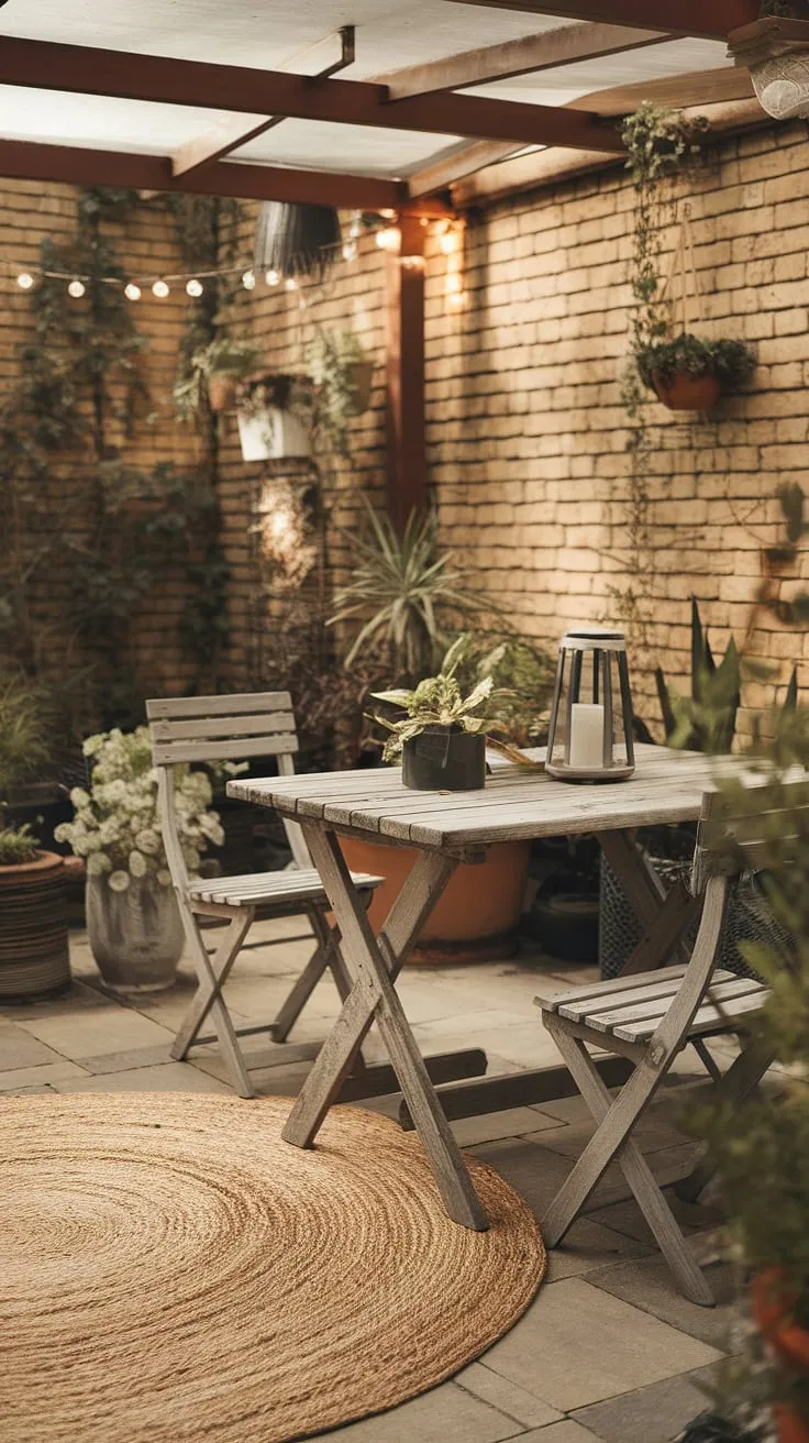 Cozy up your patio with this bohemian patio design.  Get inspired by these budget-friendly patio decorating ideas and create your own relaxing boho patio retreat.  Plenty of outdoor patio ideas to steal for your own space.